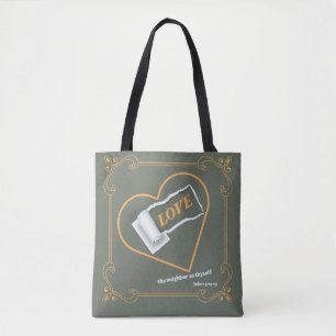 Christelijk getinte 'Heb uw naaste lief' Johannes Tote Bag