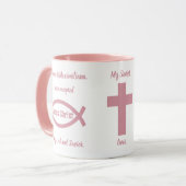 Christelijk getuigenis - Jesus Christ - Pink Mok (Voorkant links)