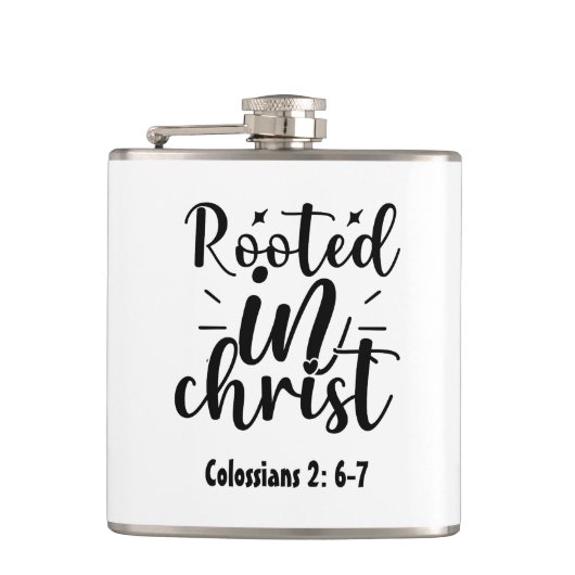Christelijk geworteld in Faith Verse Hip Flask | C Heupfles (Voorkant)