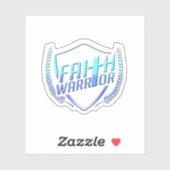 Christelijk Gezegde Faith Warrior Blauw Paarse Omb Sticker (Vel)