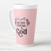 Christelijk Gezegde l Vertrouwen op God l Koffie Latte Mok (Linkerhoek)