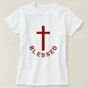 Christelijk Gezegend Rode Kruis en Tekstontwerp T-shirt