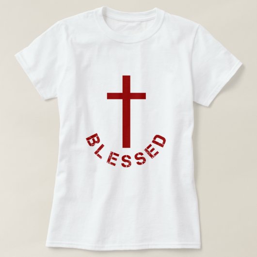 Christelijk Gezegend Rode Kruis en Tekstontwerp T-shirt (Design voorkant)