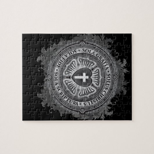 Christelijk Gift Luther Roos J-roos-zwarte achterg Legpuzzel (Horizontaal)