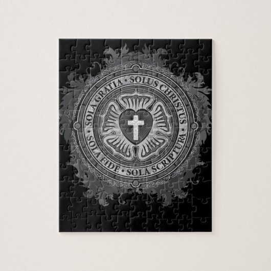 Christelijk Gift Luther Roos J-roos-zwarte achterg Legpuzzel (Verticaal)