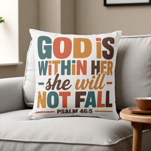 Christelijk - God is binnen haar aangepaste Bijbel Kussen (Creator heeft geüpload)