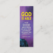 Christelijk GOD IS KUNDIG Efeziërs 3:20 Mini Bladw Contactkaartje (Voorkant)