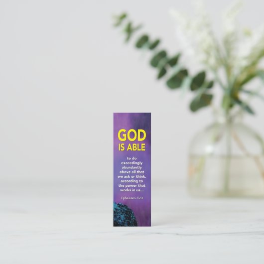 Christelijk GOD IS KUNDIG Efeziërs 3:20 Mini Bladw Contactkaartje (Staand voorkant)