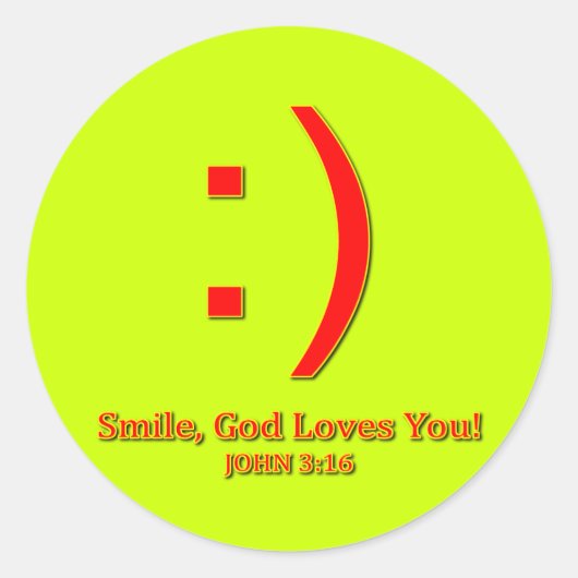 Christelijk God Love's You Ronde Sticker (Voorkant)