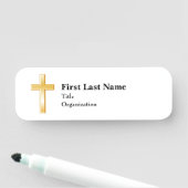 Christelijk Gold Cross, Classic 3" x 1" Naamplaatje (In situ)