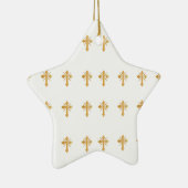 Christelijk Gold Cross Keramisch Ornament (Rechts)