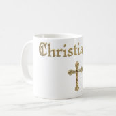 Christelijk Gold Cross Koffiemok (Voorkant links)