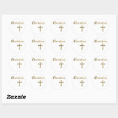 Christelijk Gold Cross Ronde Sticker (Vel)
