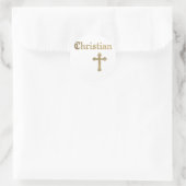 Christelijk Gold Cross Ronde Sticker (Tas)