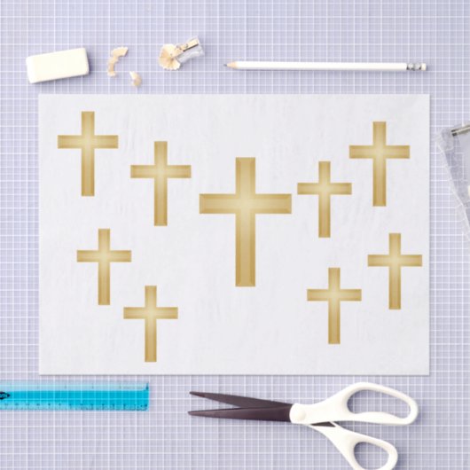Christelijk Gold Cross Tissuepapier (Craft)