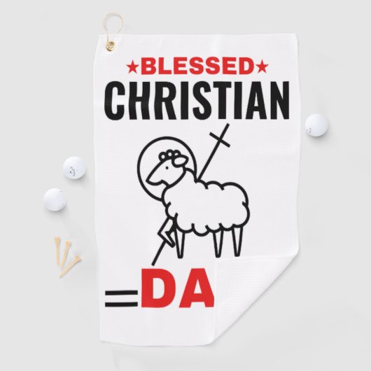 Christelijk golfhanddoek cadeau voor papa (Insitu)