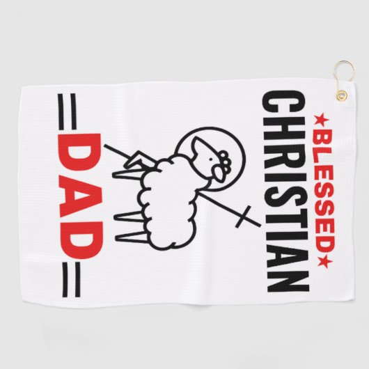 Christelijk golfhanddoek cadeau voor papa (Horizontaal)
