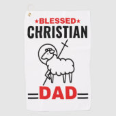 Christelijk golfhanddoek cadeau voor papa (Voorkant)