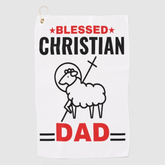 Christelijk golfhanddoek cadeau voor papa (Voorkant)