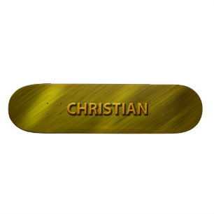 Christelijk goud aangepast skateboarddek skateboard