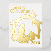 Christelijk Goud Geboorte Kerst Briefkaart (Voorkant)
