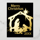 Christelijk Goud Geboorte Kerst Briefkaart (Voorkant)