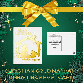 Christelijk Goud Geboorte Kerst Briefkaart