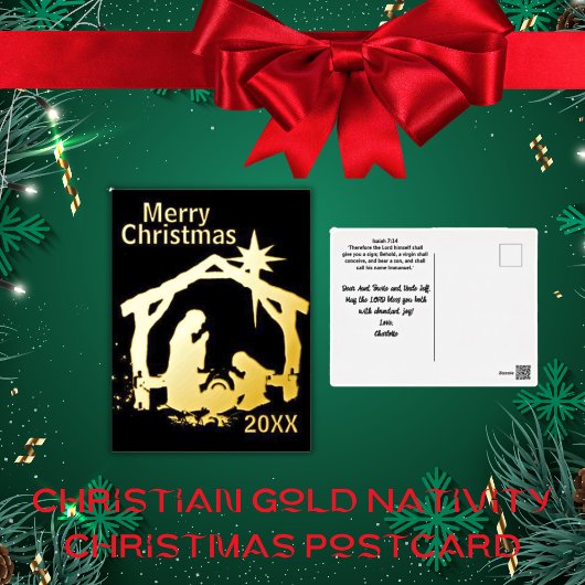 Christelijk Goud Geboorte Kerst Briefkaart