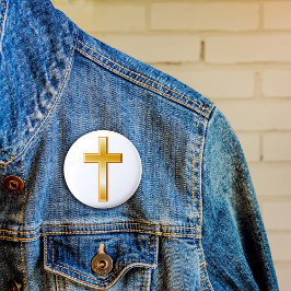 Christelijk gouden kruis Button