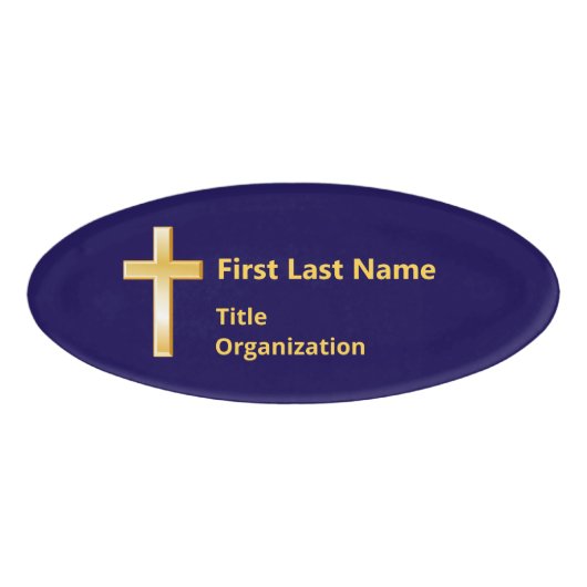 Christelijk gouden kruis naam tag (Voorkant)