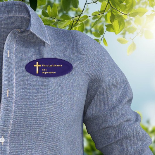 Christelijk gouden kruis naam tag