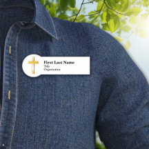 Christelijk gouden kruis naam tag