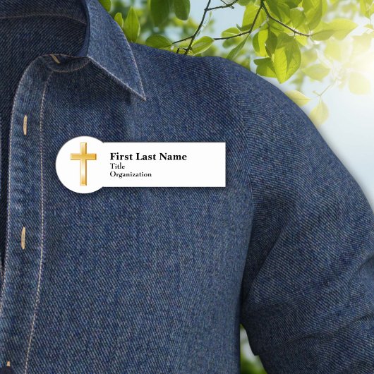 Christelijk gouden kruis naam tag