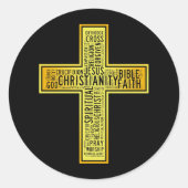 Christelijk goudtekstontwerp ronde sticker (Voorkant)