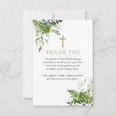 Christelijk groen gedenkteken begrafenis foto bedankkaart (Voorkant)