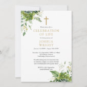 Christelijk groen gedenkteken begrafenis foto kaart (Voorkant)