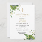 Christelijk groen viering van het leven begrafenis kaart (Voorkant)