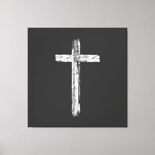 Christelijk Grunge Kruis Canvas Afdruk (Voorkant)