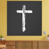 Christelijk Grunge Kruis Canvas Afdruk (Insitu (Woonkamer))