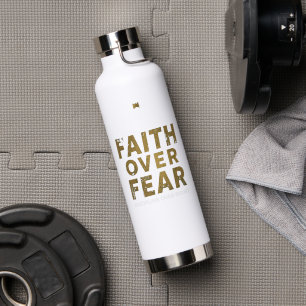 Christelijk gymshirt   Geloof boven angst Workout  Waterfles