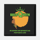 Christelijk Halloween Afro Queen HALLOQWEEN Magneet (Voorkant)