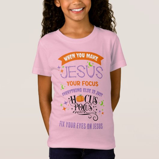 Christelijk Halloween FOCUS JESUS Hocus Pocus Kind T-shirt (Voorkant)