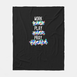 Christelijk hard werken, hard spelen, harder bidde fleece deken