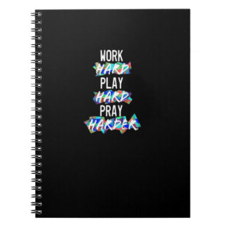 Christelijk hard werken, hard spelen, harder bidde notitieboek