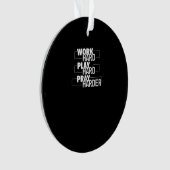 Christelijk hard werken, hard spelen, harder bidde ornament (voorkant)