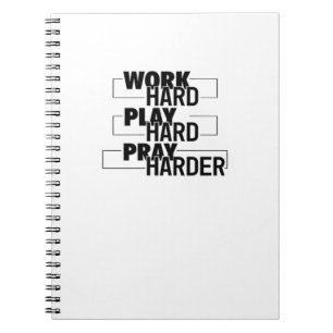 Christelijk, hard werken, zo hard spelen, hard bid notitieboek