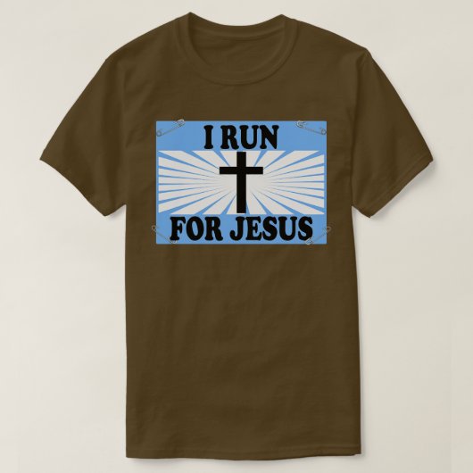 Christelijk hardloopcadeau Ik ren voor Jesus Runne T-shirt (Design voorkant)