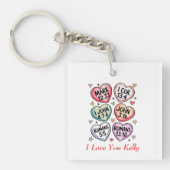 Christelijk Hart Valentijnse Bijbelverzen Ik hou v Sleutelhanger (voorkant)