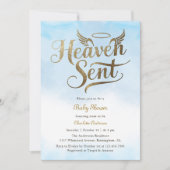 Christelijk Heaven Send Blue Clouds Boy Baby showe Kaart (Voorkant)