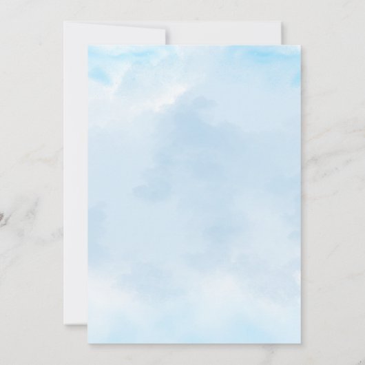 Christelijk Heaven Send Blue Clouds Boy Baby showe Kaart (Achterkant)